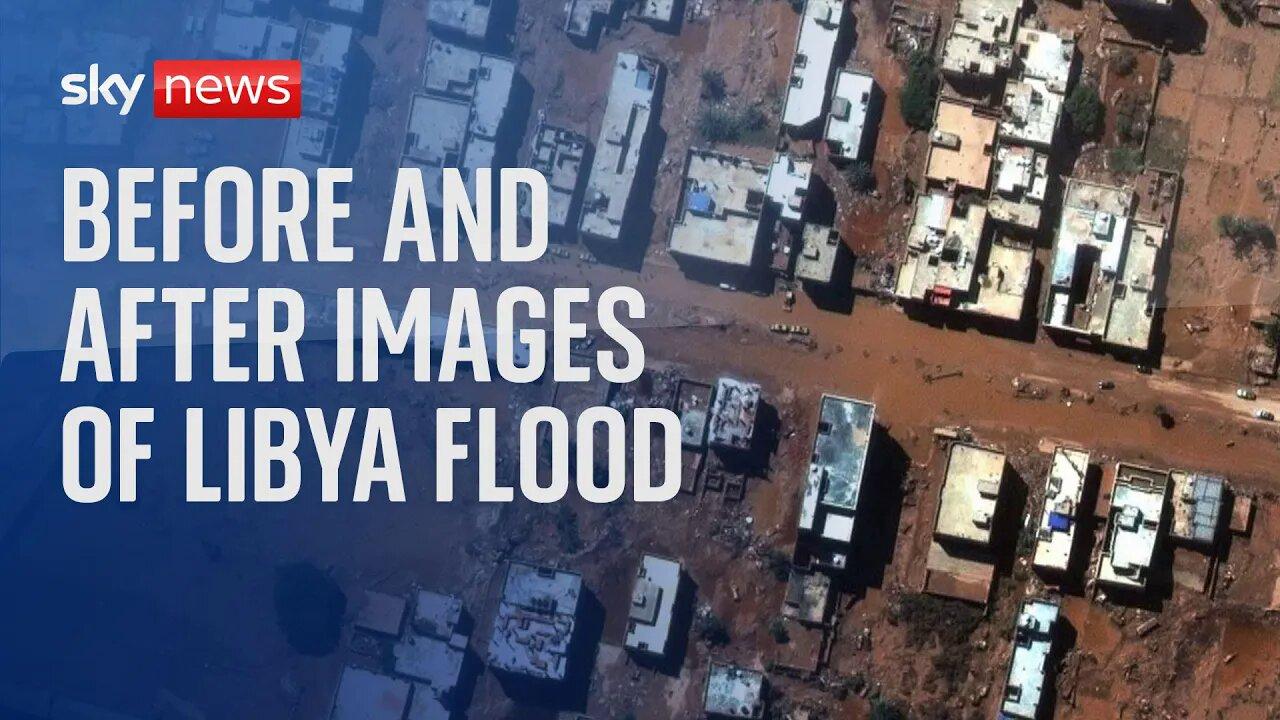 Libya floods: Before and after satellite images
