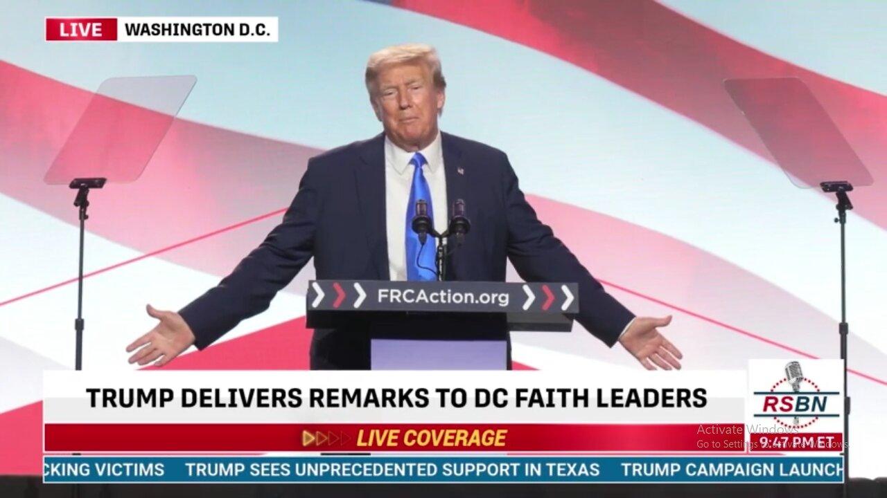 SHOCKING NEWS :President Donald J. Trump Speaks to the Pray, Vote, Stand Summit - 9/16/23