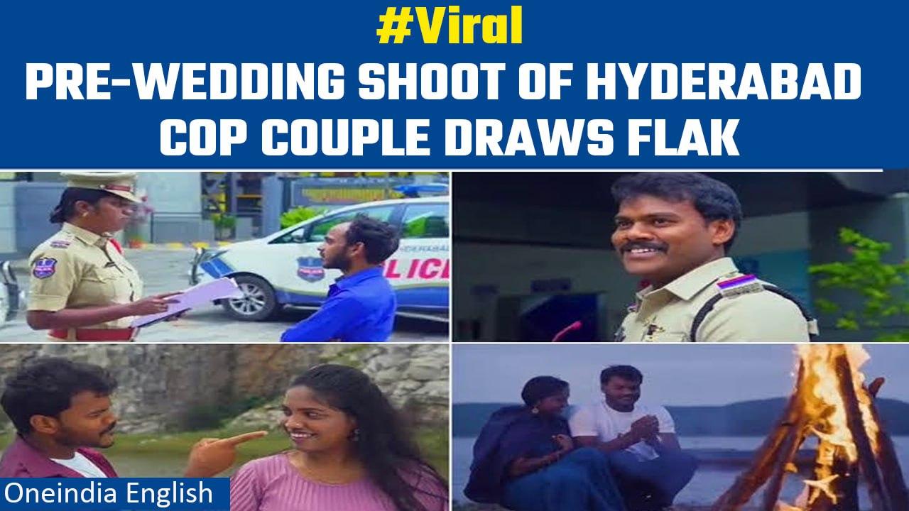 Pre-wedding shoot of two Hyderabad cops go viral, left netizens divided | Oneindia News