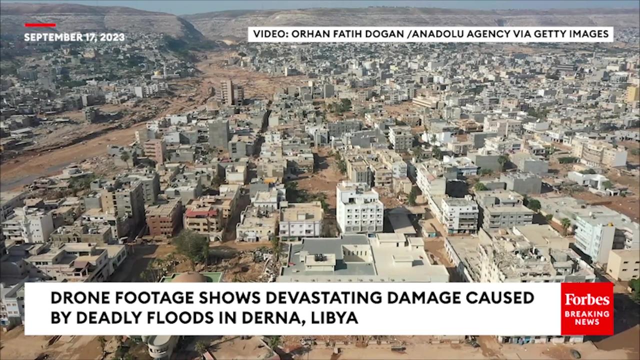 New Drone Footage Shows Horrific Aftermath Of Deadly Floods In Derna, Libya