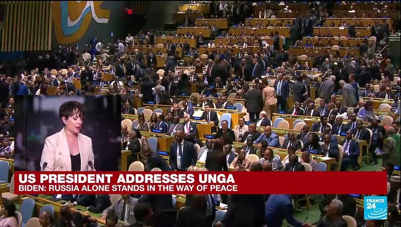 UN General Assembly: 'Russia alone stands in the way of peace,' says Biden