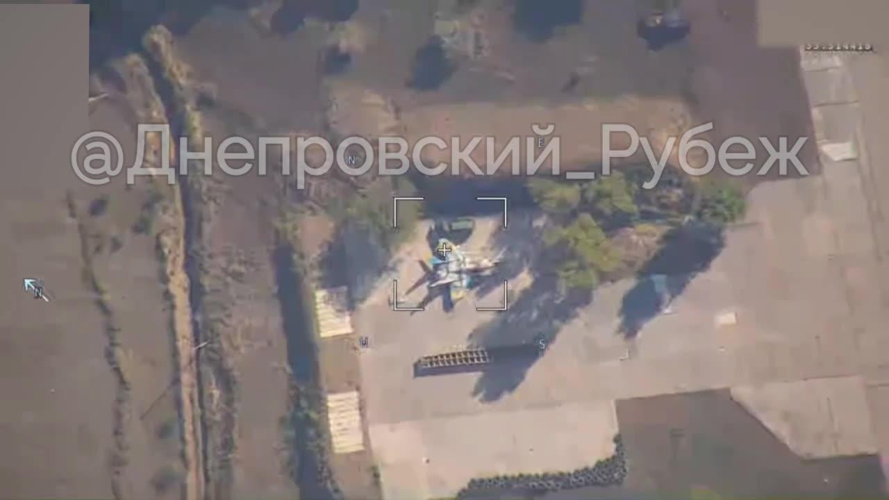 Lancet Drone Strike on a Ukrainian Mig-29 at Dolgintsevo Airbase Near Krivyi Rih