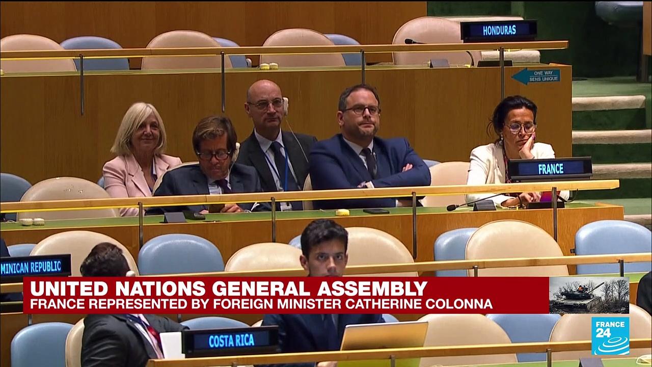 Catherine Colonna speaks at the UNGA