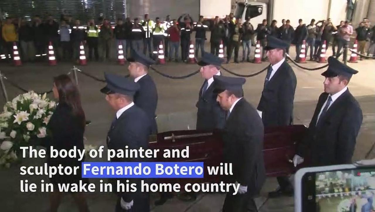 Body of Colombian artist Botero arrives in Bogota