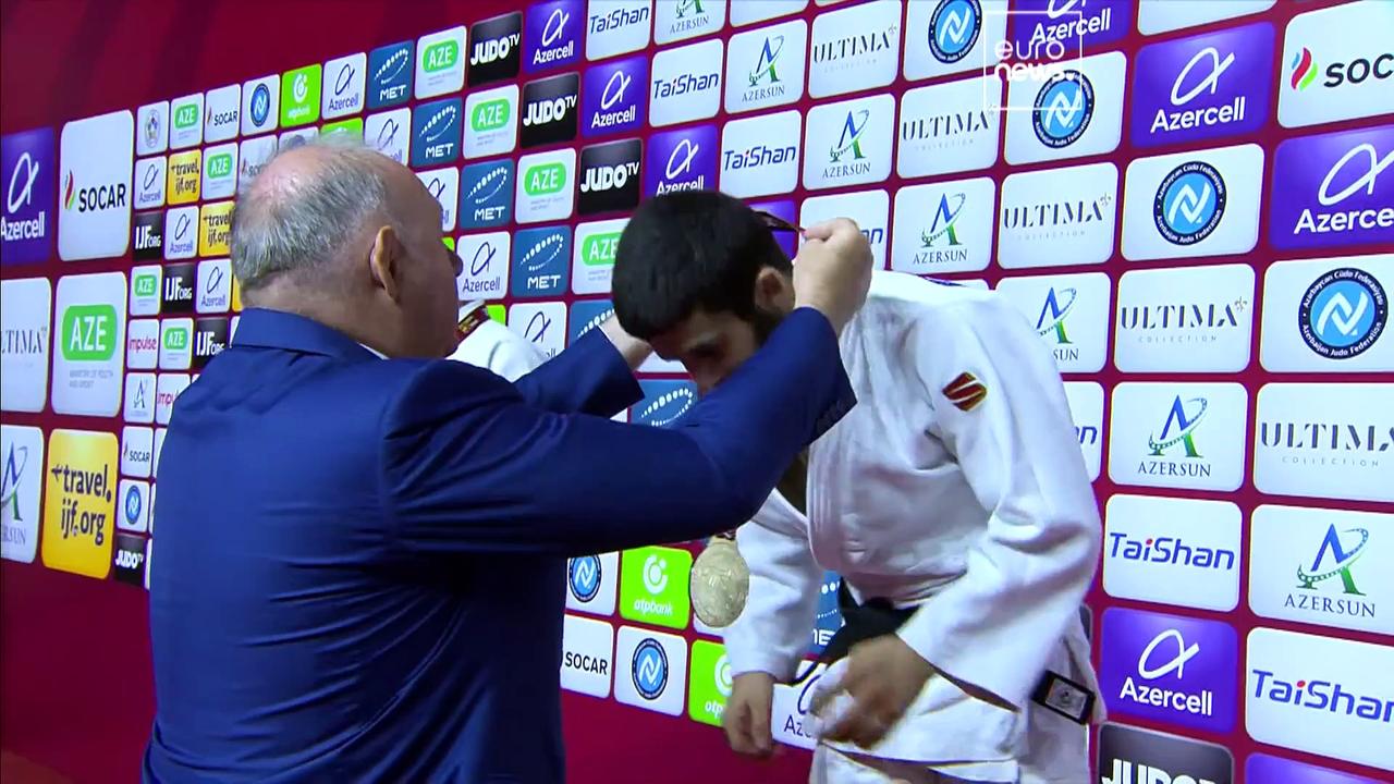 Host Azerbaijan get the first gold at the Judo Grand Slam in Baku