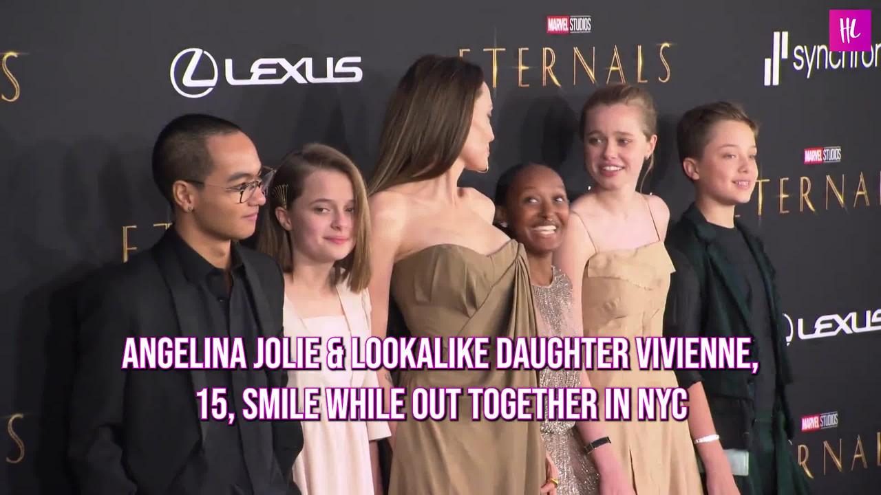 Angelina Jolie & Lookalike Daughter Vivienne, 15, Smile While Out Together in NYC