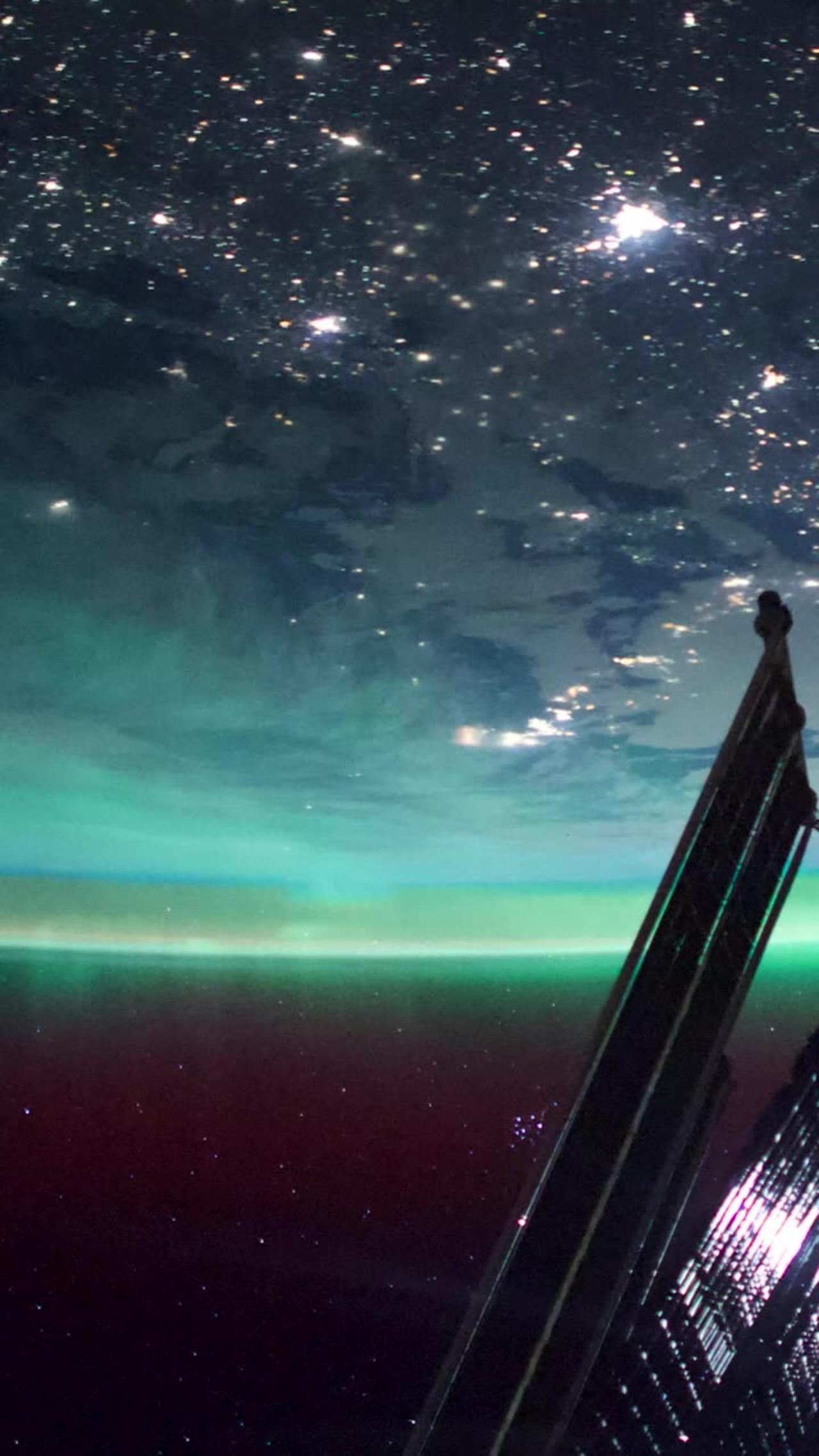 Northern light view from international space station