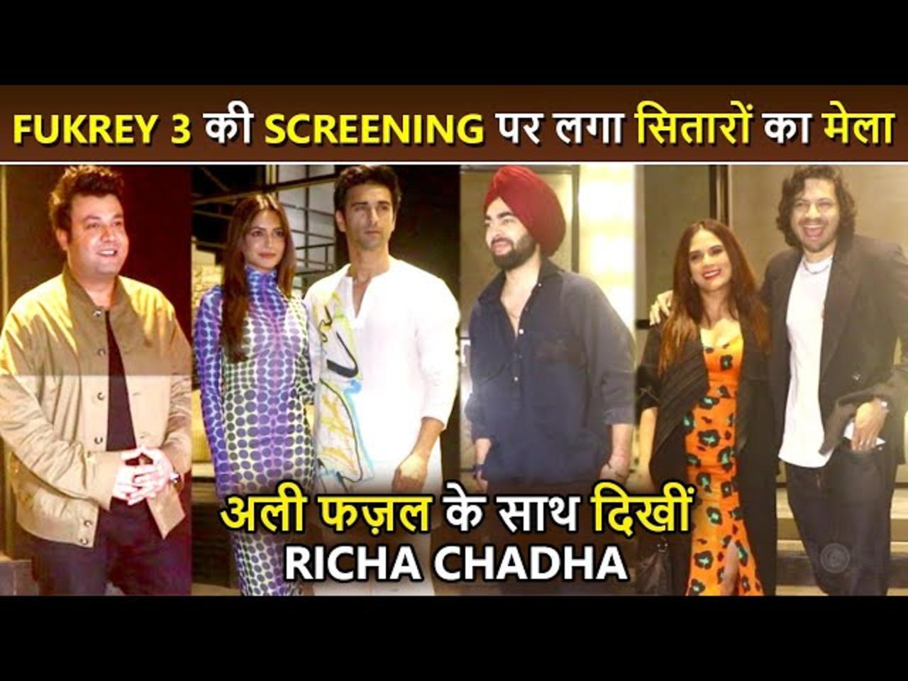 Celebs Attend The Special Screening Of Fukrey 3, Richa Chadha With Husband Ali Fazal,Pulkit Samrat
