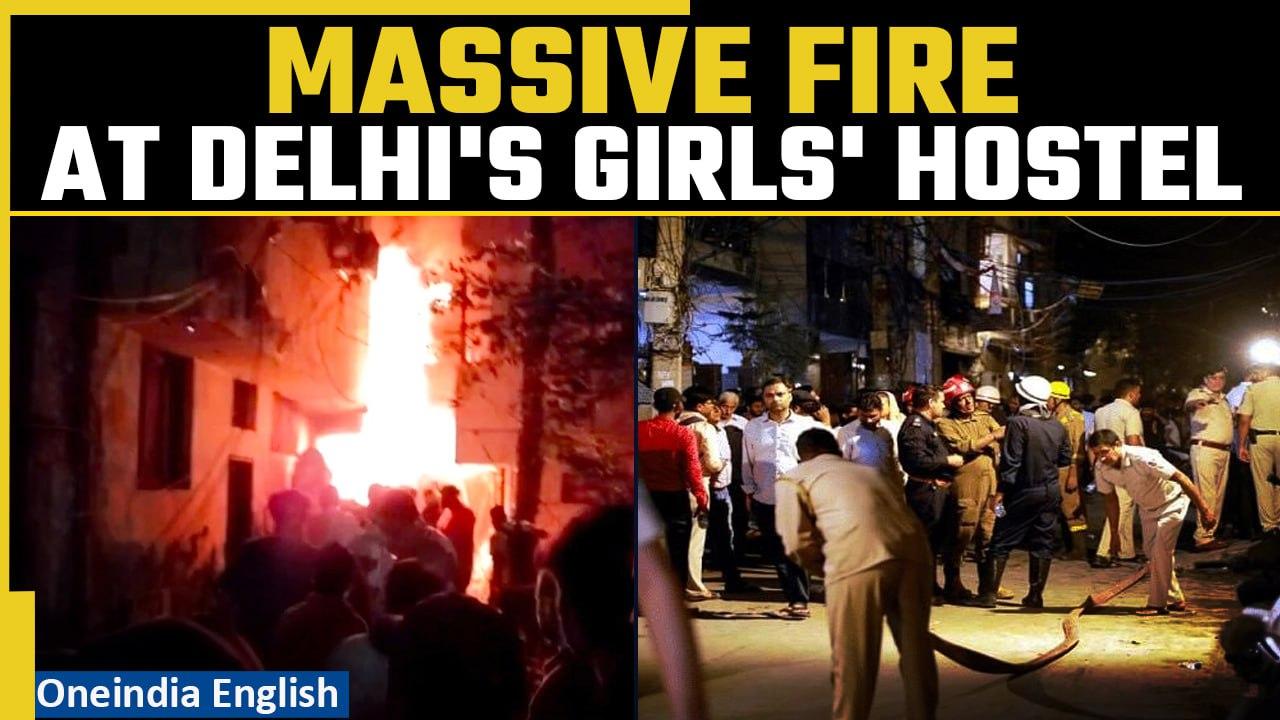 Massive Fire at Girls' PG Hostel in Delhi's Mukherjee Nagar| Safe Evacuation| Oneindia News