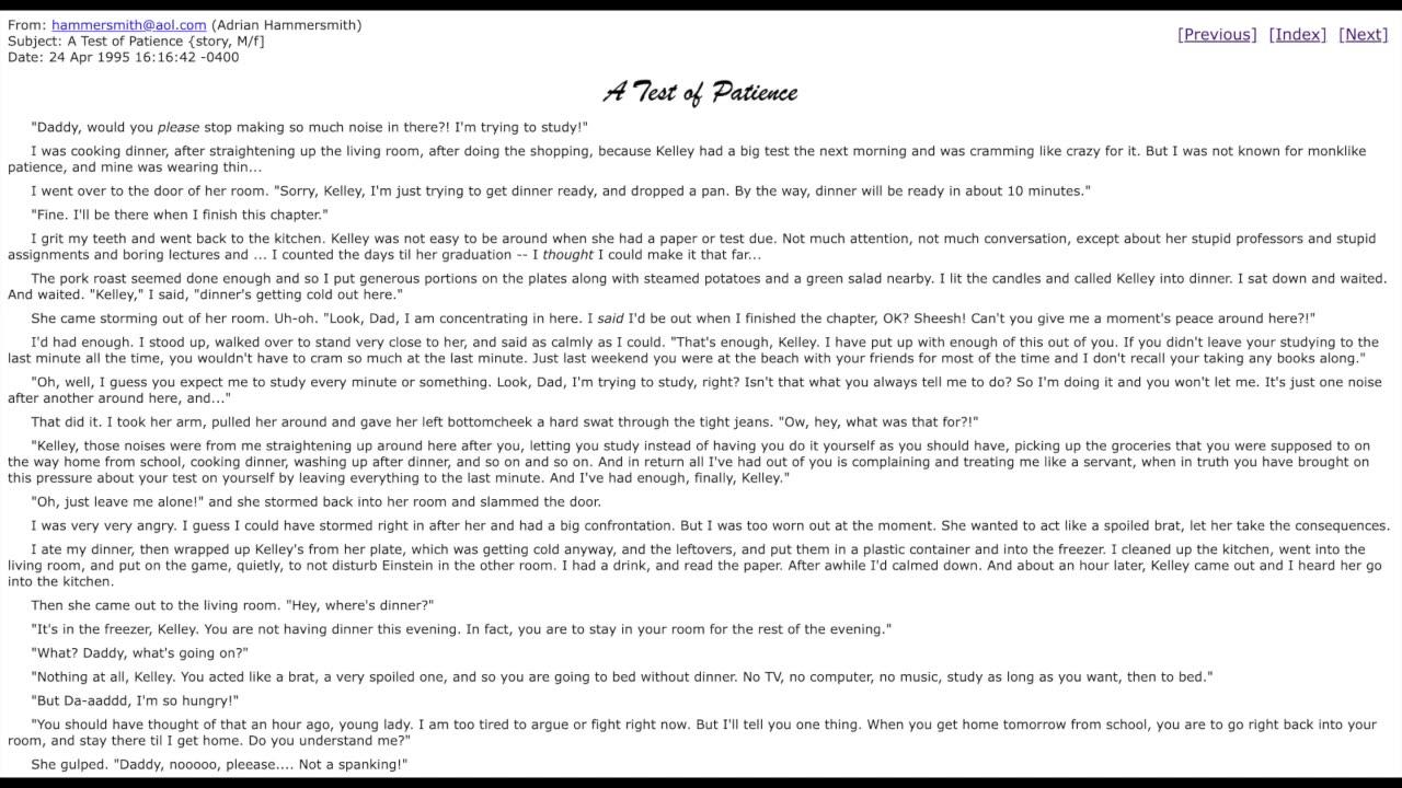 A Test of Patience by Adrian Hammersmith (Spanking Story)