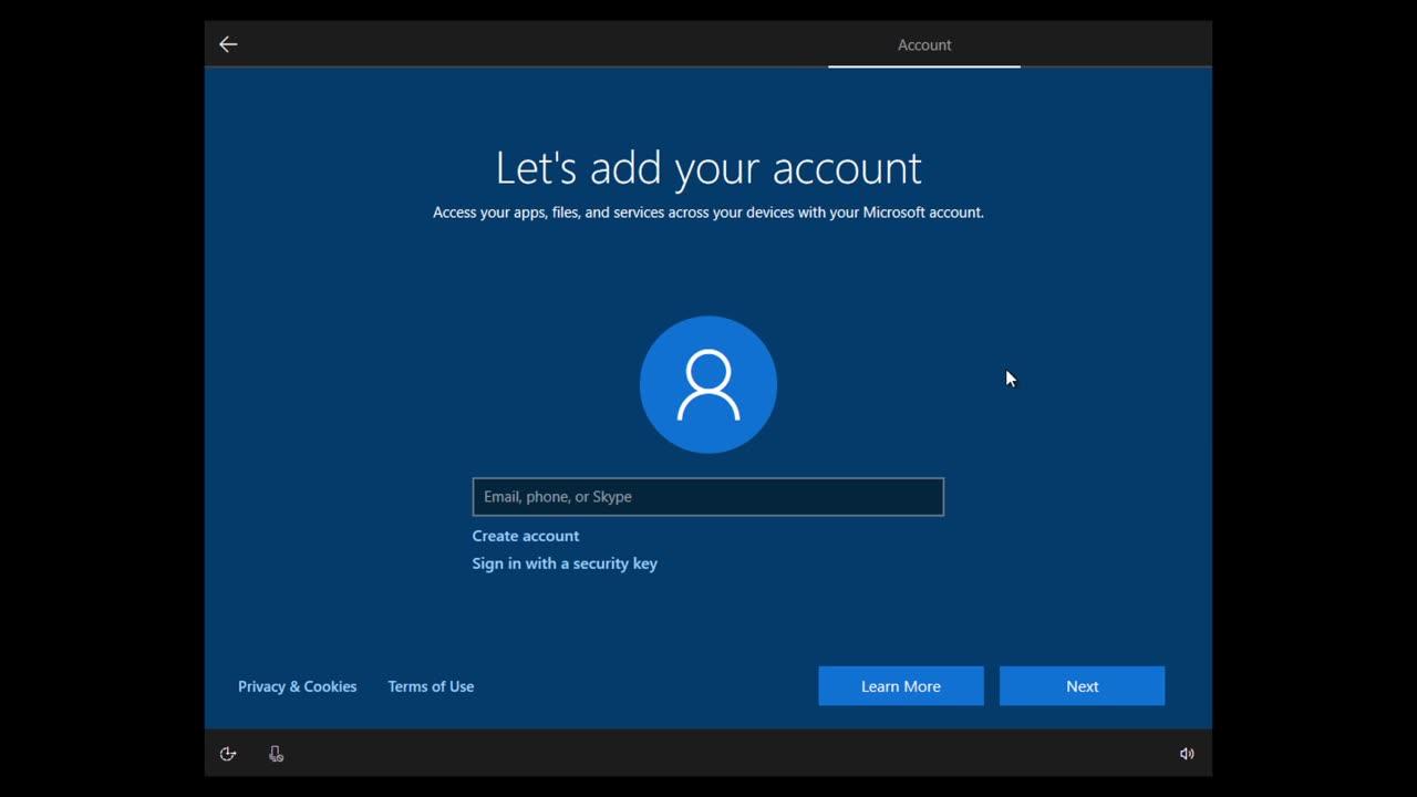 Setup Windows 10 Without Signing into Microsoft Account