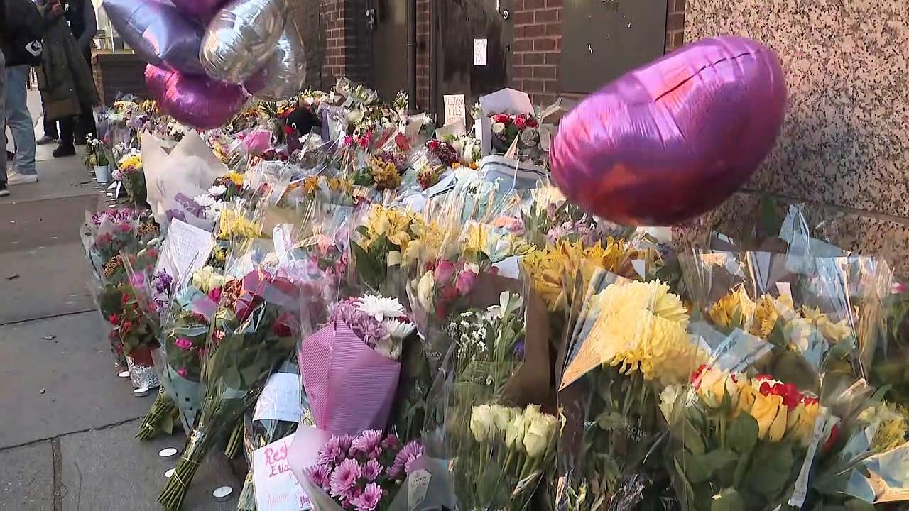 Public lay flowers for girl who was killed on way to school