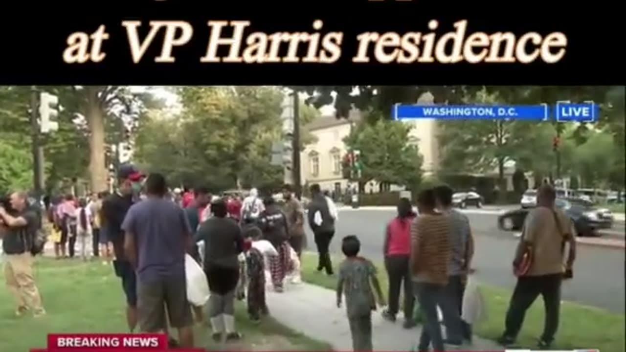 More Footage Of The Illegal Immigrants Being Dropped Off At Kamala Harris Home This Morning