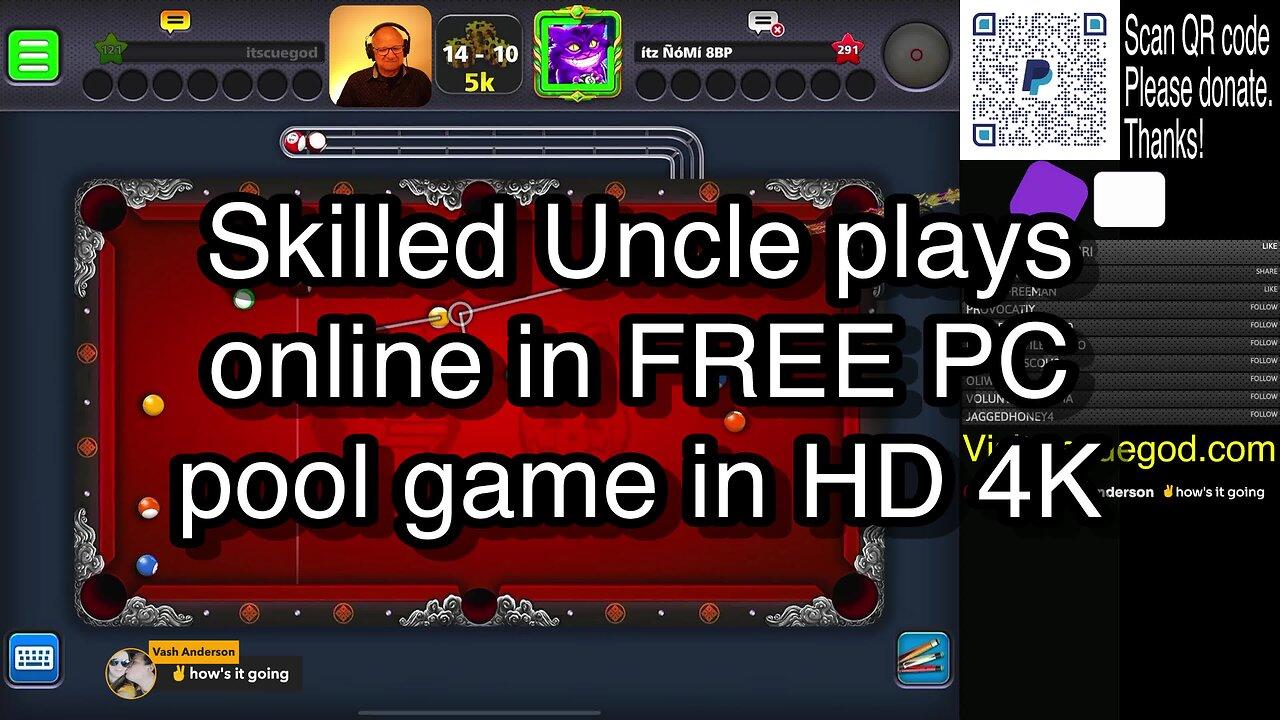 Senior Grandfather plays online in FREE iPhone 8 Ball pool game [HD] [4K] 🎱🎱🎱 8 Ball Pool 🎱🎱🎱
