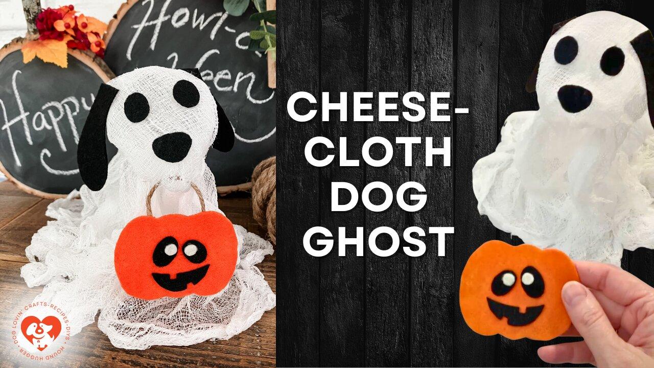 DIY Cheesecloth Dog Ghost for Halloween