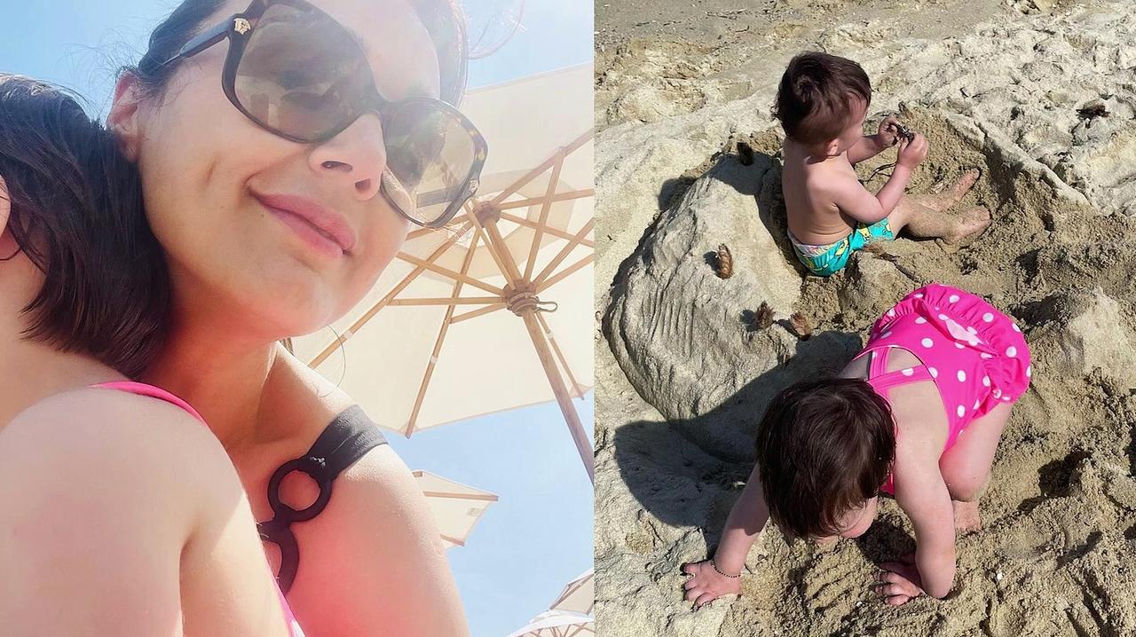 Preity Zinta enjoys beach day with kids