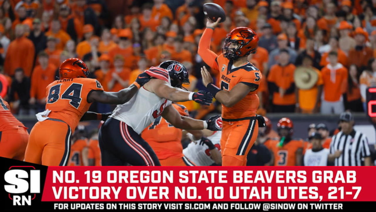 No. 19 Oregon State Keeps Pac-12 Title Pursuit Alive in 21–7 Win Over No. 10 Utah