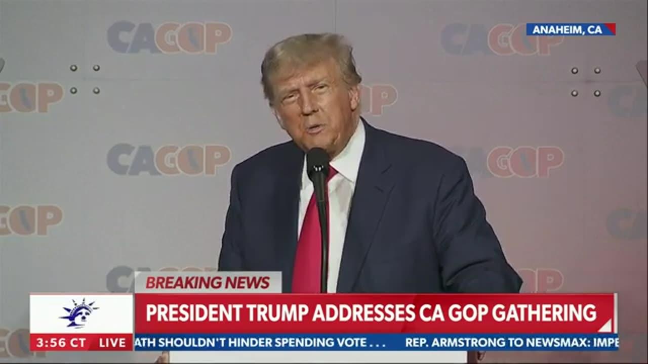 President Donald Trump speaks at the California GOP convention in Anaheim