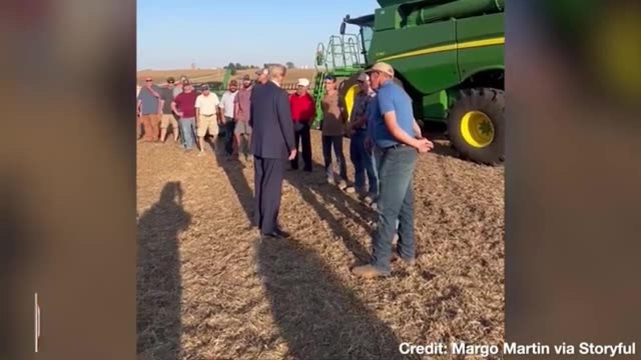 "You Think Biden Can Do That?" Trump Autographs Combine During Visit with Farmers in Iowa