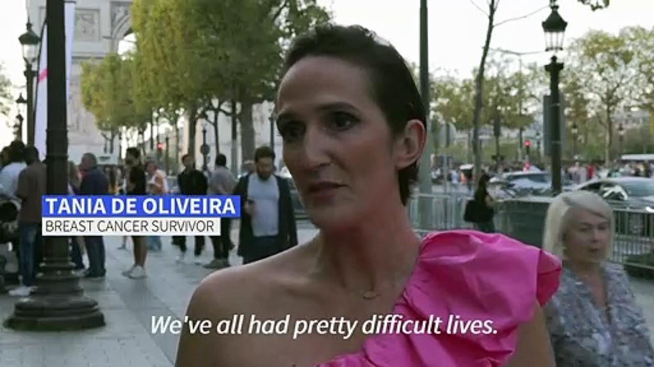 Paris lights up Arc de Triomphe for breast cancer awareness