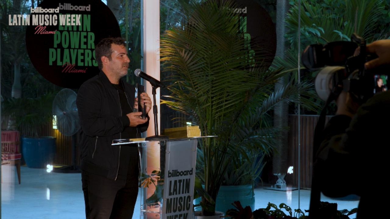 Esteban Geller of Sony Music U.S. Latin Accepts the Hot Latin Songs Label of the Year Award | Latin Power Players 2023