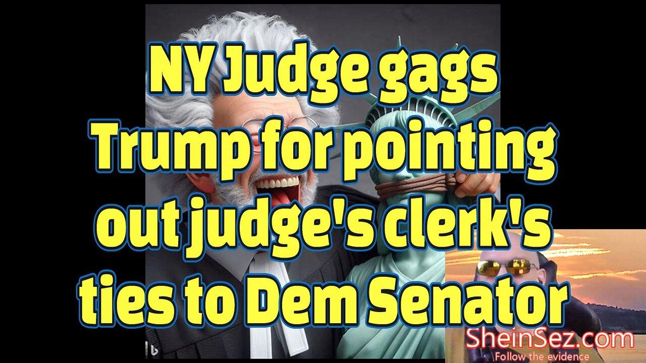 NY Judge gags Trump for pointing out judge's clerk's ties to Dem Senator-SheinSez 311