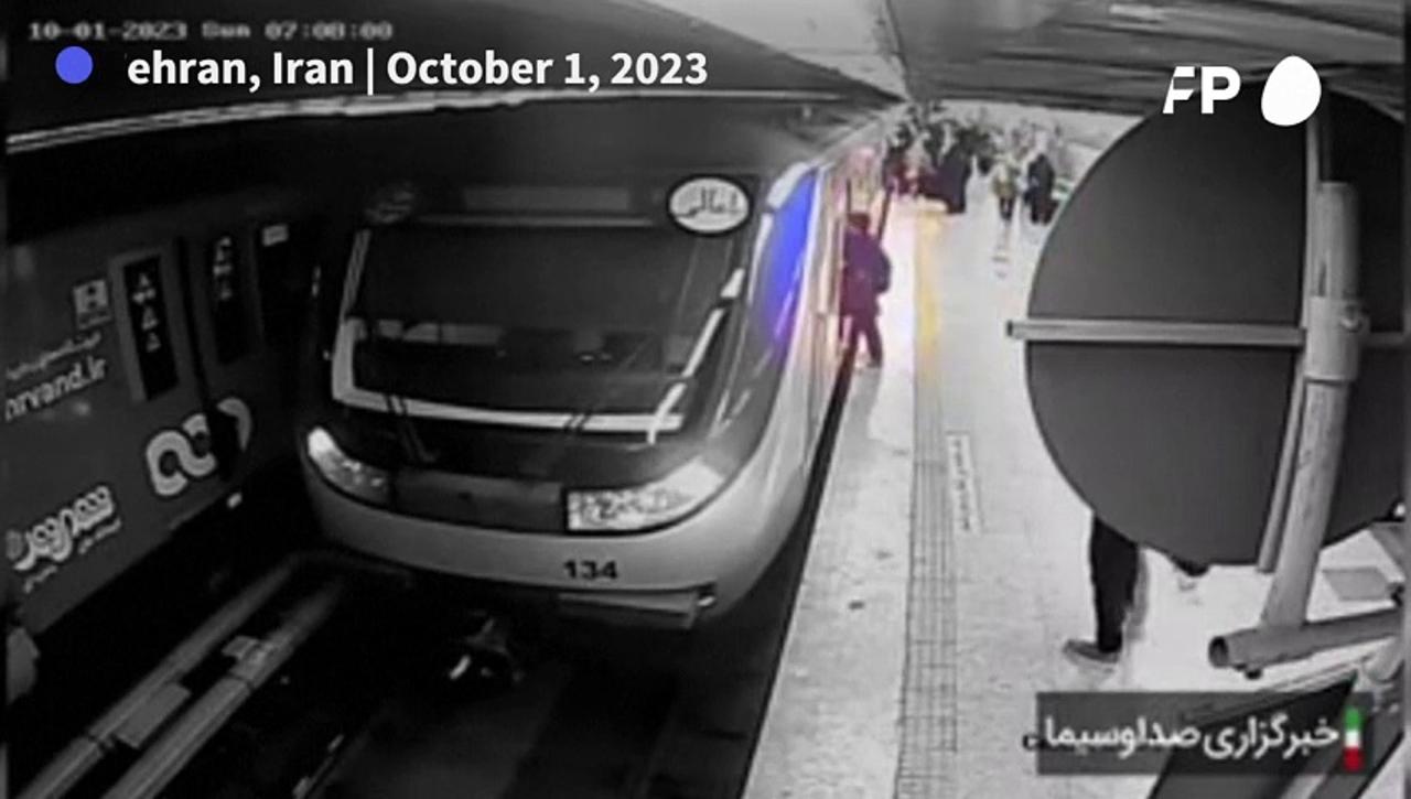 Footage of Tehran metro incident involving Iranian teen