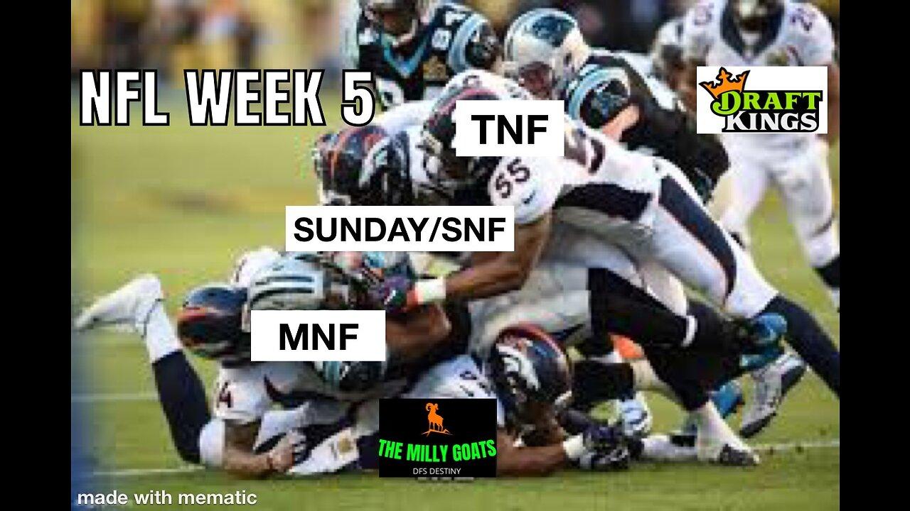 Giants Aren't Dead, CHI/WSH TNF Crystal Ball, NFL Week 5 Slate Night - DraftKings and Football