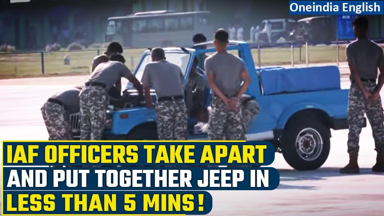 Indian Air Force personnel dismantle & reassemble jeep in less than 5 minutes: Watch | Oneindia News