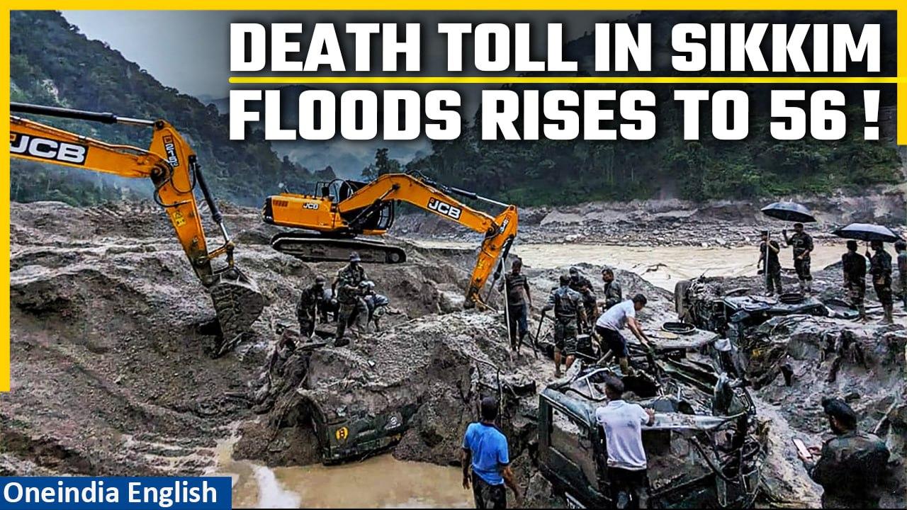 Sikkim floods: 56 casualties reported so far; search is on for 142 people in Sikkim | Oneindia News
