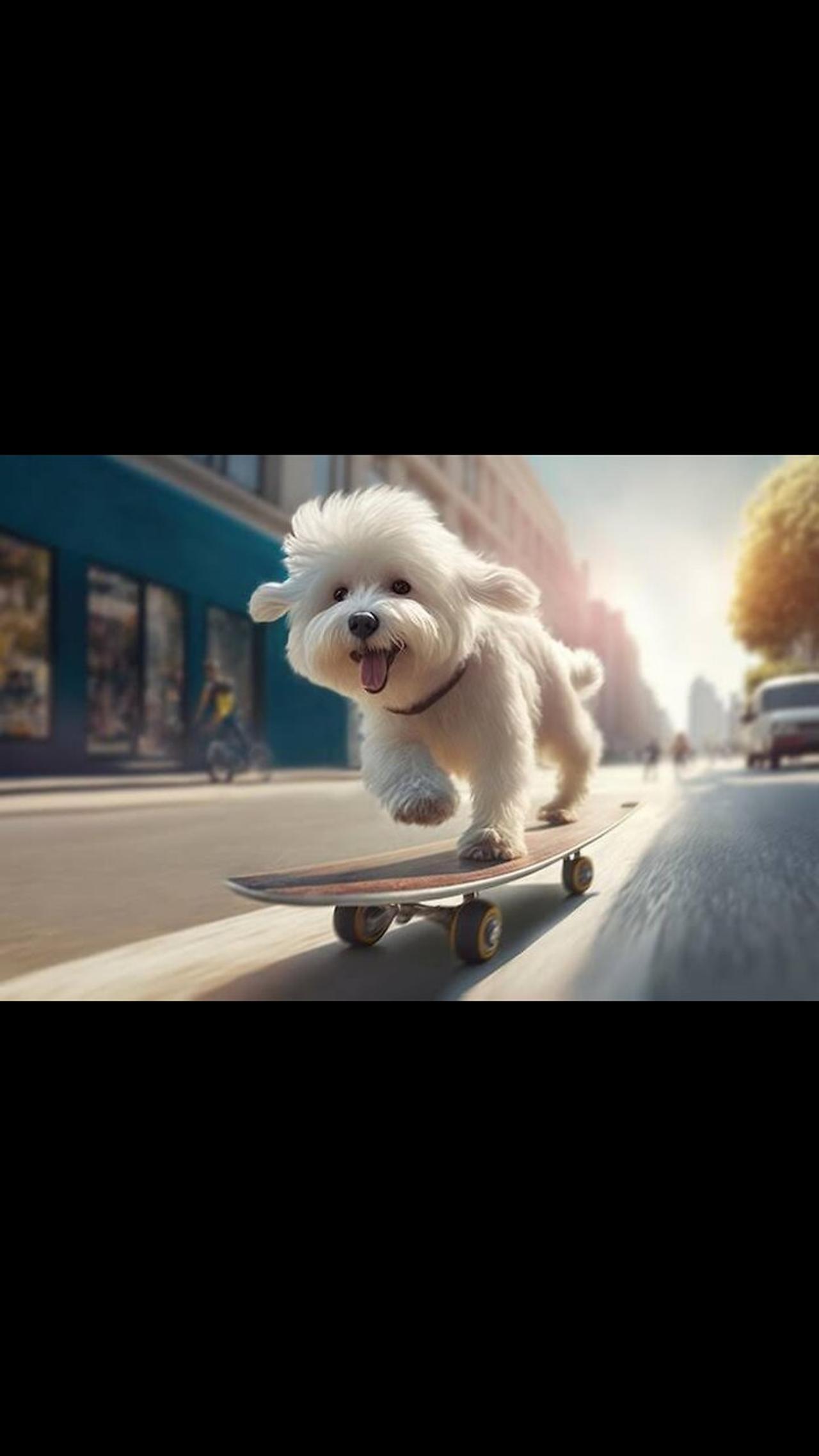 ❤❤❤Funny Dog on Skateboard ❤❤❤