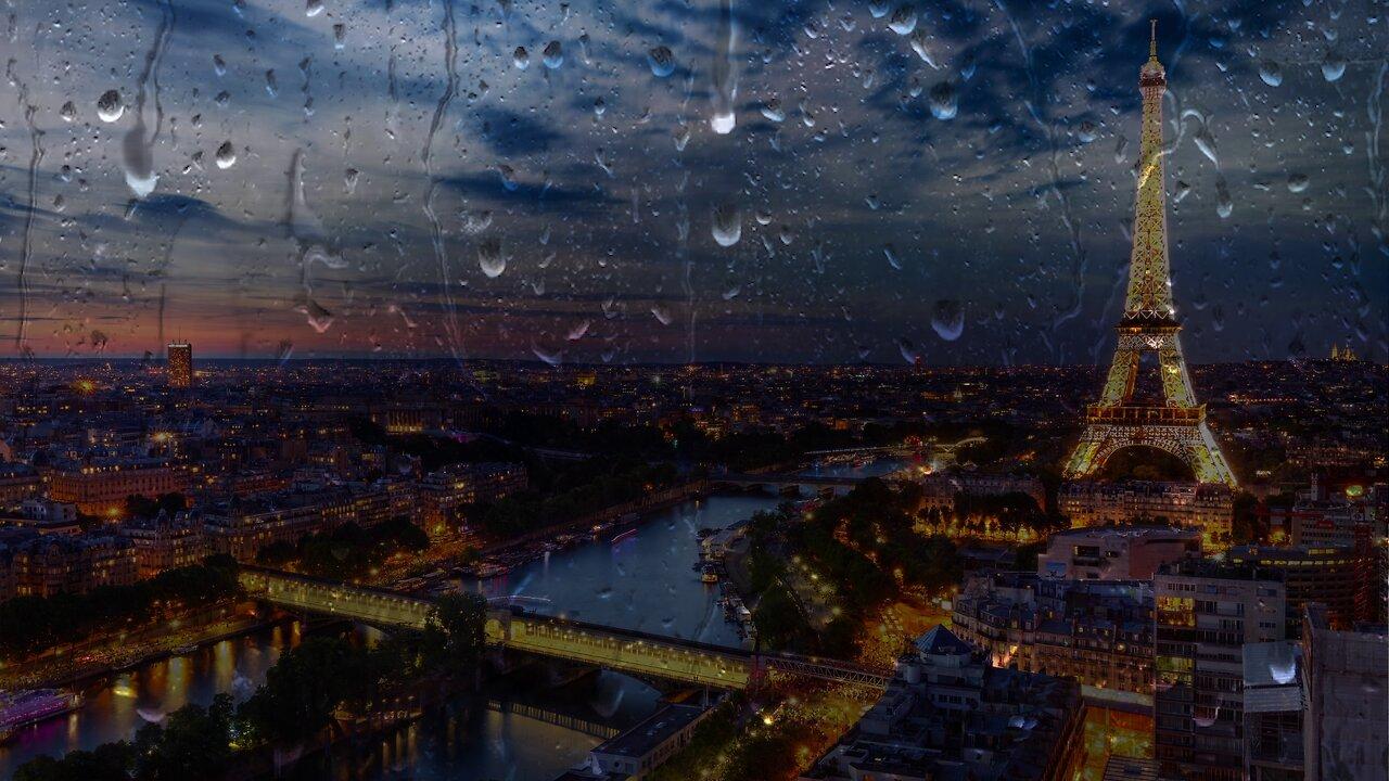 🌧 RAIN SOUNDS For Sleeping, Meditation, Relaxing... 🌧 Rainy Night in Paris 🎧 [ASMR] White Noise
