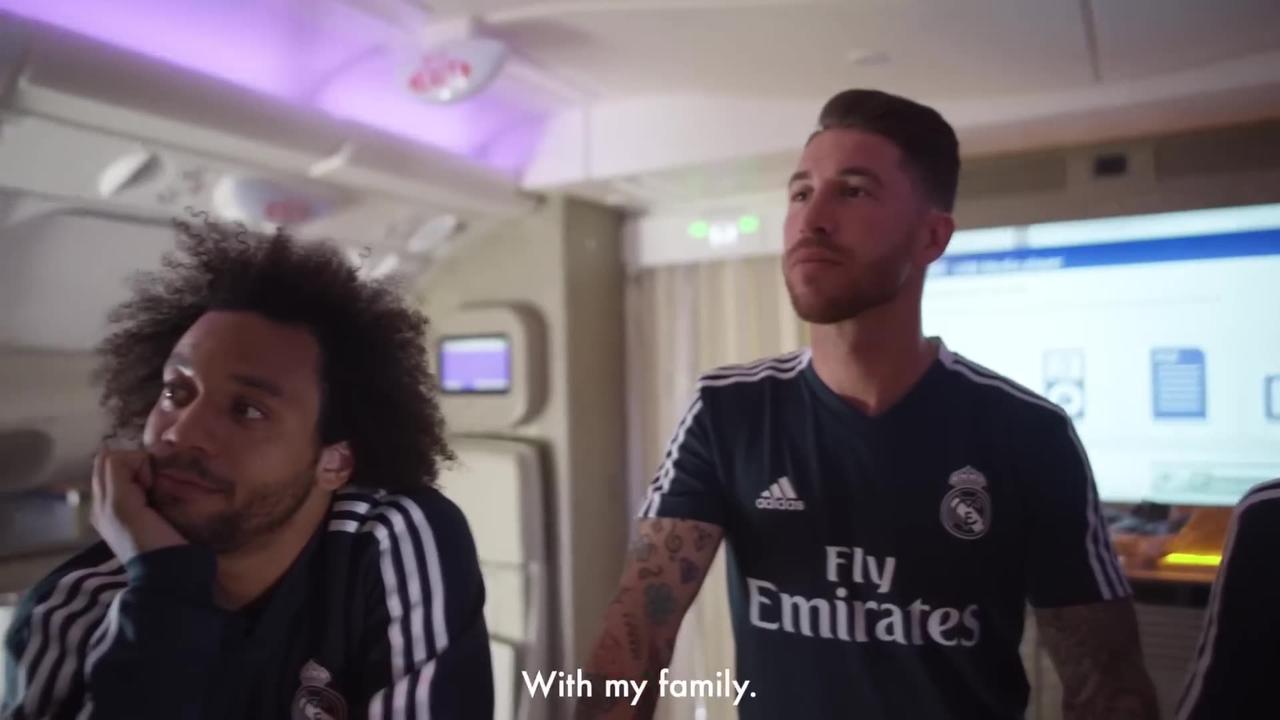 MARCELO, BALE, RAMOS and their teammates | FUNNY MOMENTS Emirates A380!