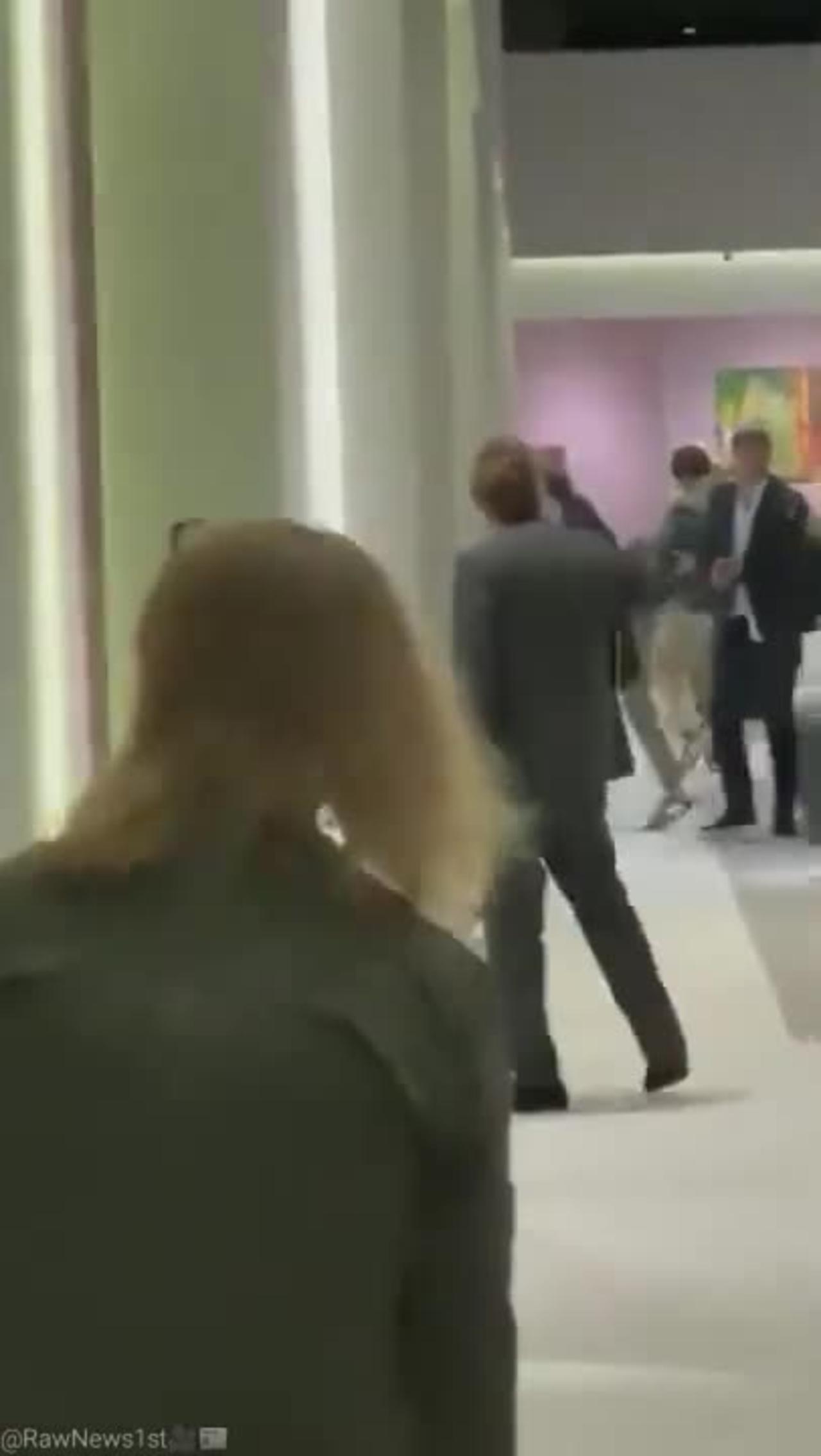 Armed robbers try to break into a display at European Fine Art Fair in Maastricht, The Netherlands