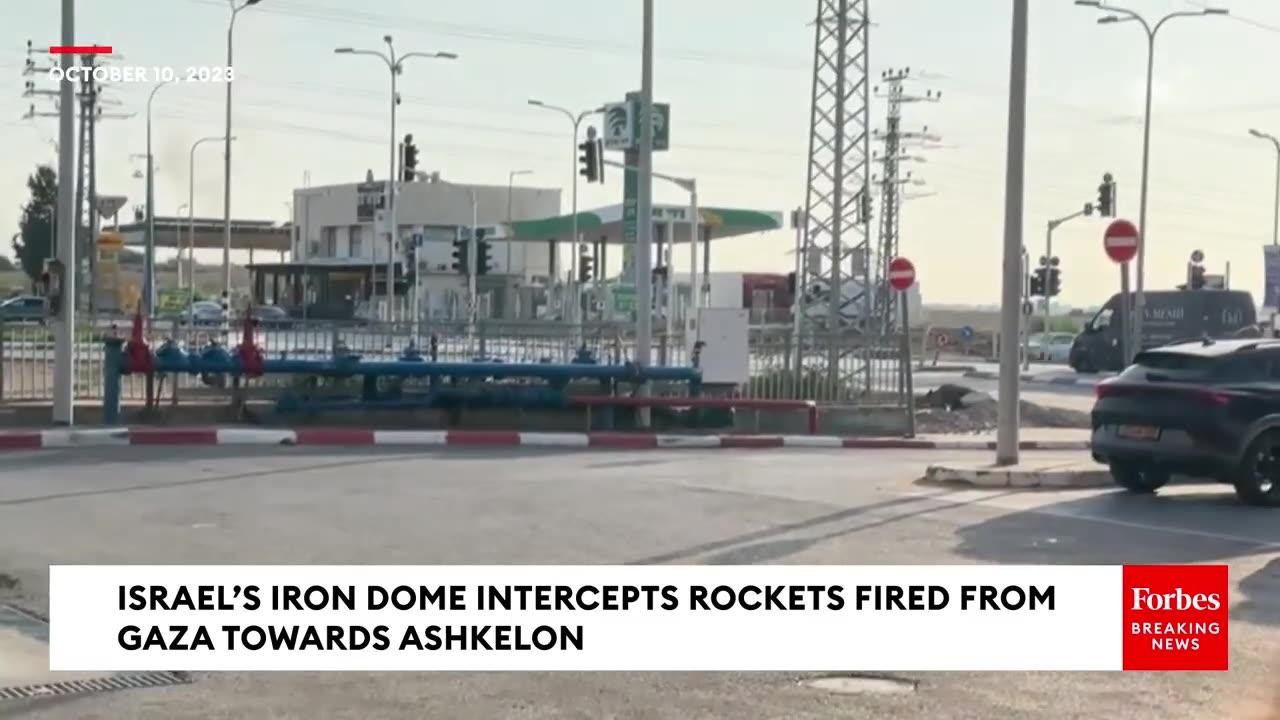 WATCH- Israel's Iron Dome Air Defense System Intercept Rockets Fired From Gaza Towards Ashkelon