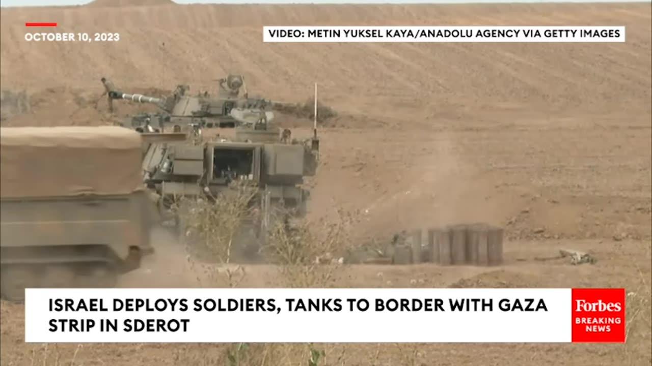 Israeli Tanks Fire Into Gaza Strip From Sderot In Response To Hamas Attack