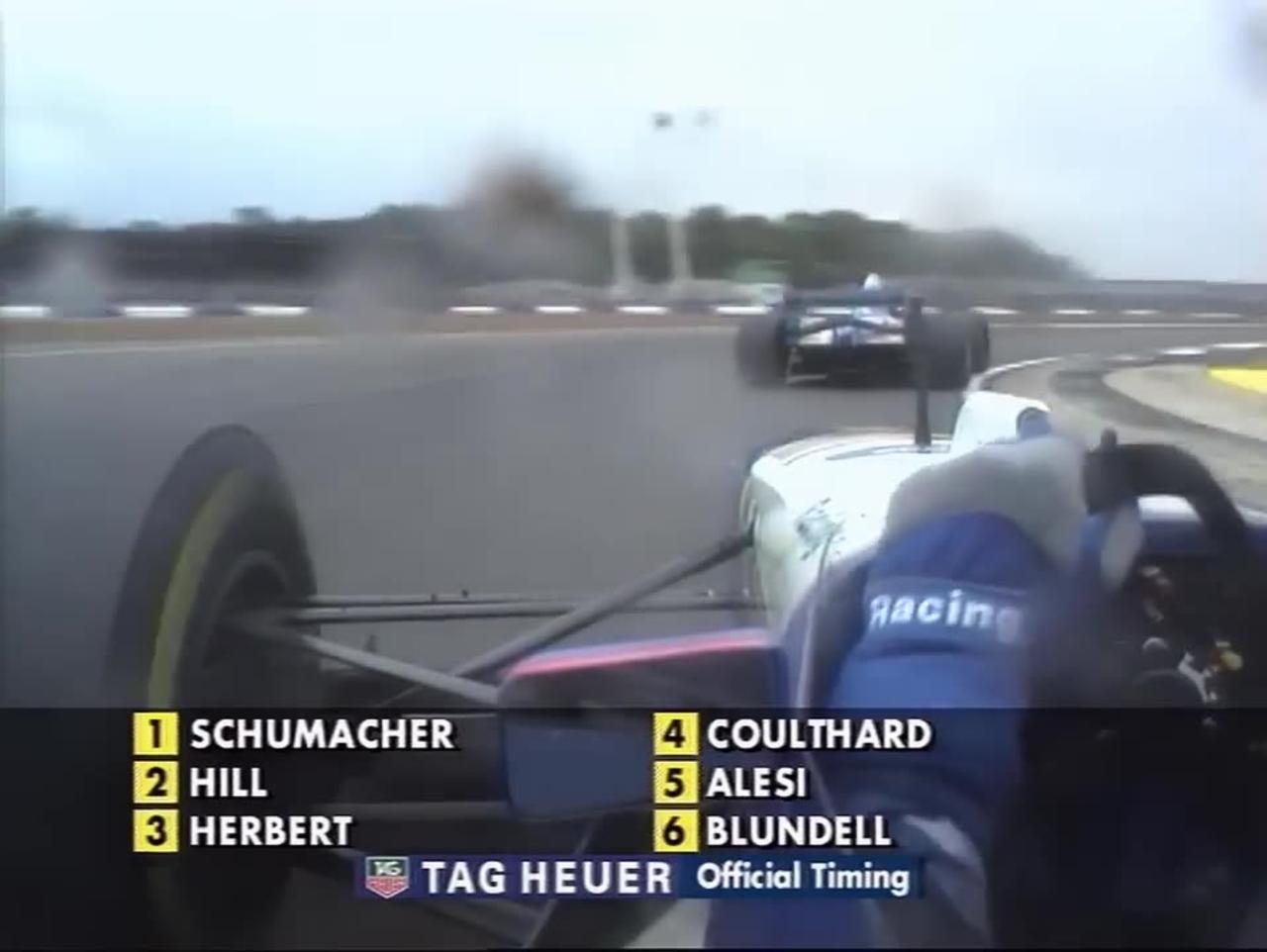 Silverstone 1995: Hill and Schumacher crash