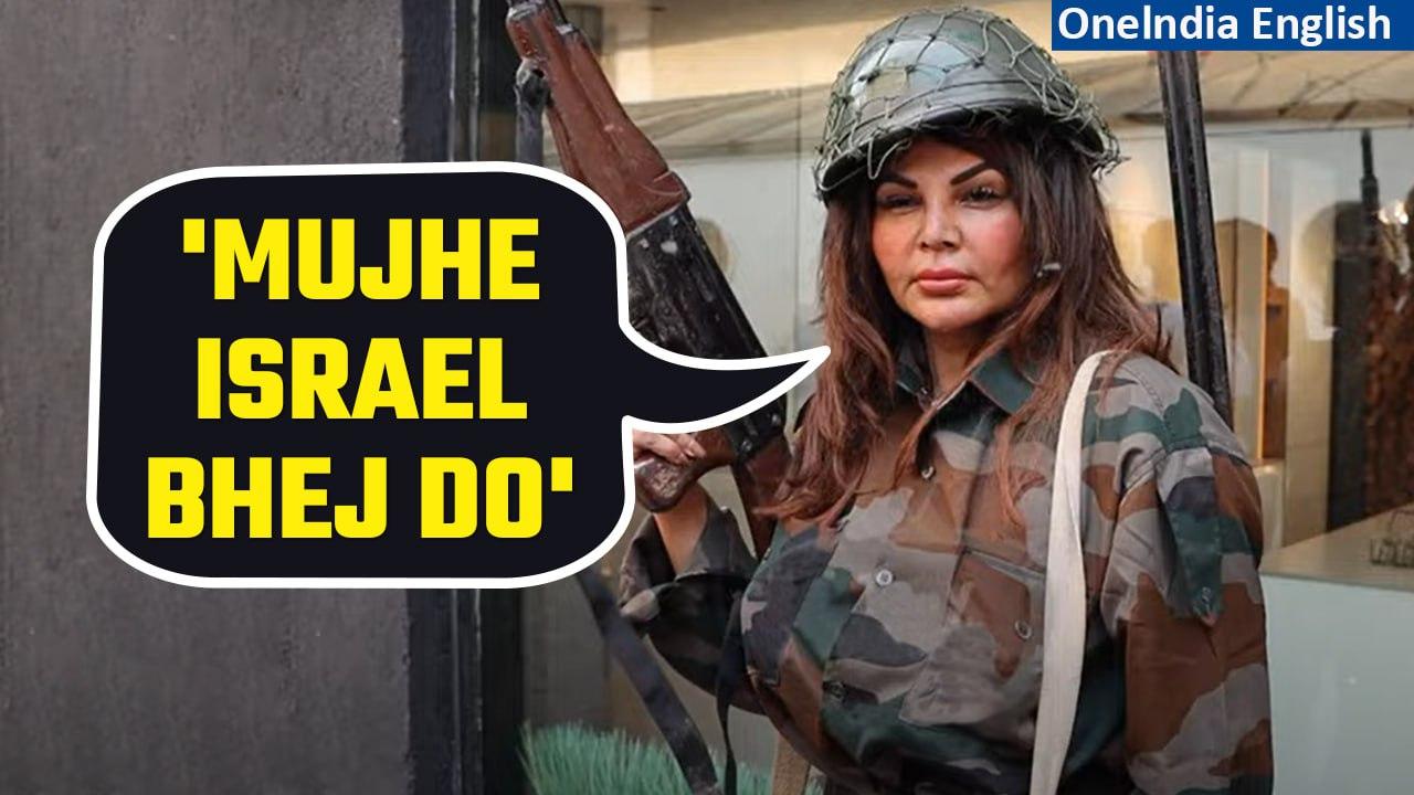 Rakhi Sawant Steps Out in Military Uniform Amid Israel-Hamas Conflict | Oneindia News
