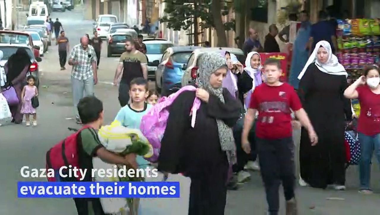 Gaza City residents evacuate to south after Israeli army warning
