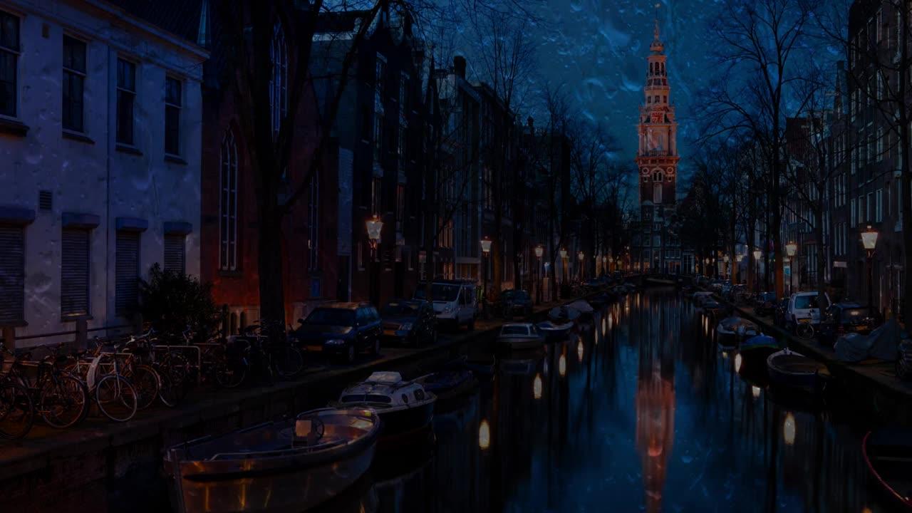 🌧 Rain Sound On Window for Deep Sleep, Study, Work, Meditation... [ASMR] 🎧 Amsterdam, Netherlands