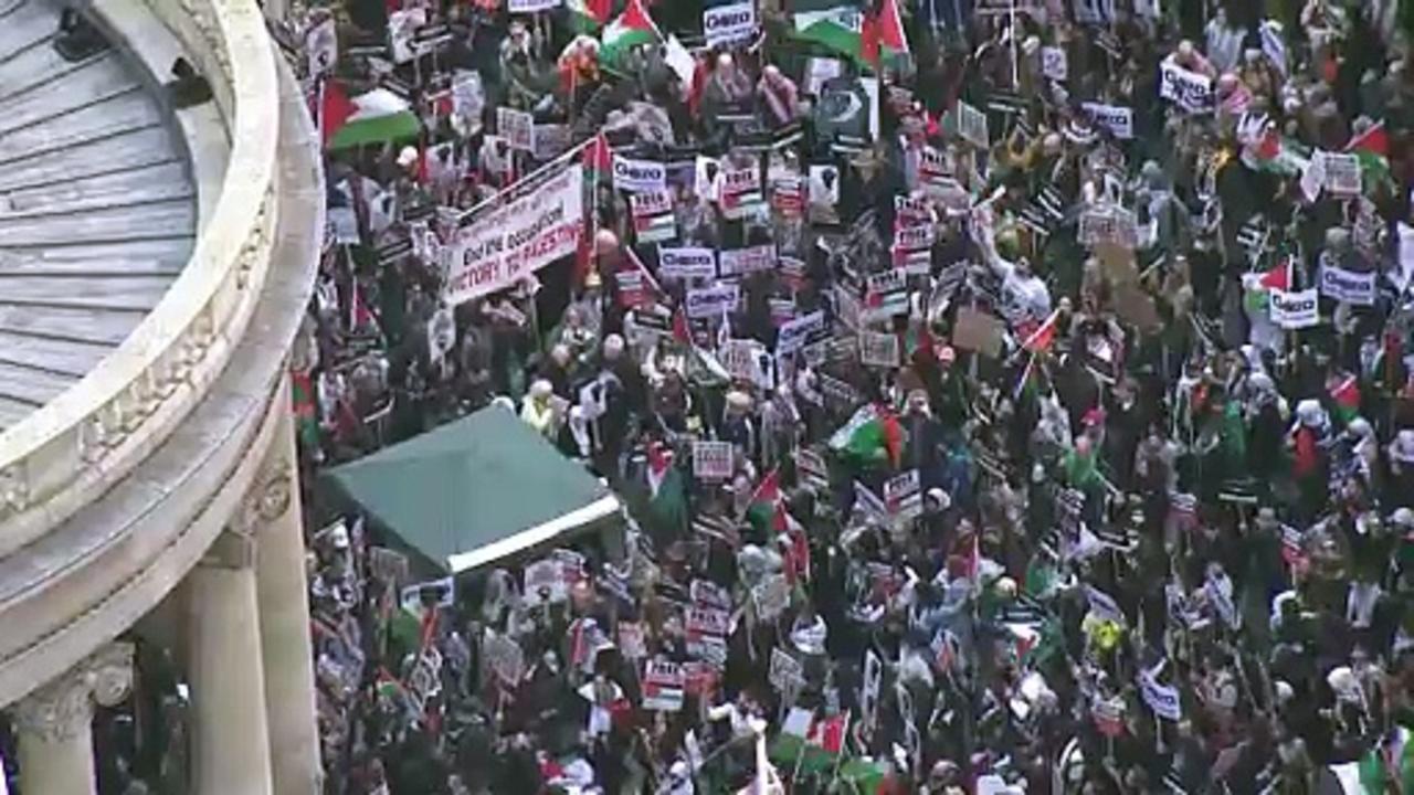 Hundreds gather for pro-Palestinian demonstration in London