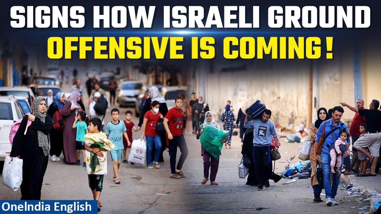 Israel-Hamas War | Palestinians Flee Northern Gaza as Israel Gathers Troops | Oneindia News