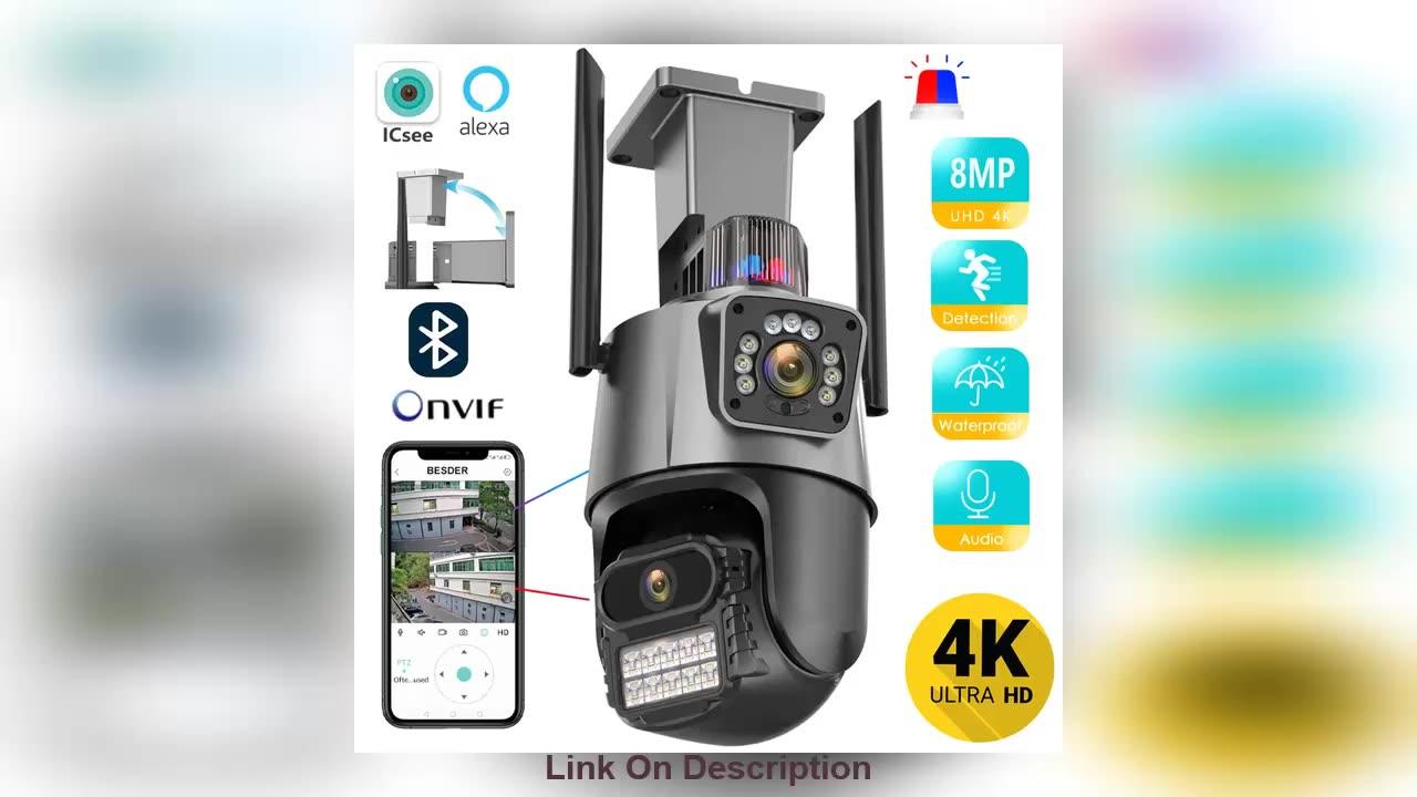 8MP 4K Wifi Camera Dual Lens Security Protection Waterproof