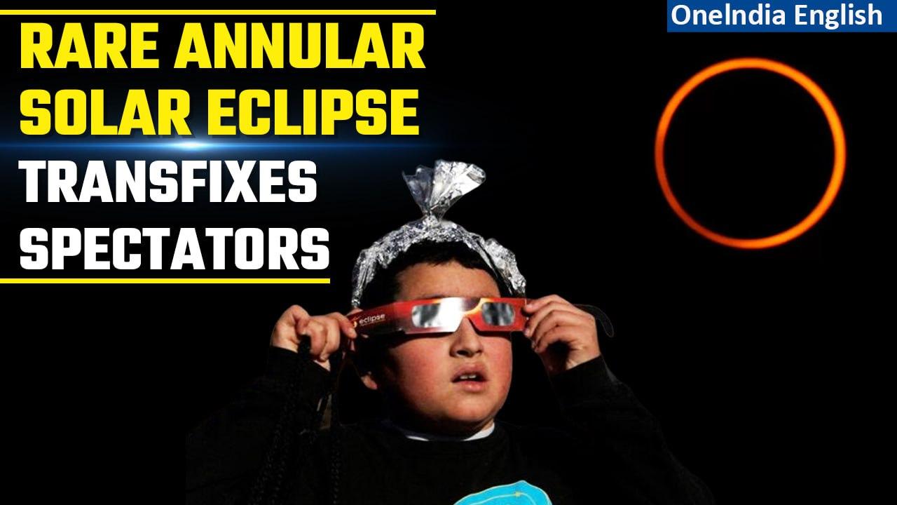 Annular Solar Eclipse: Thousands across the Americas transfixed by the phenomenon | Oneindia News