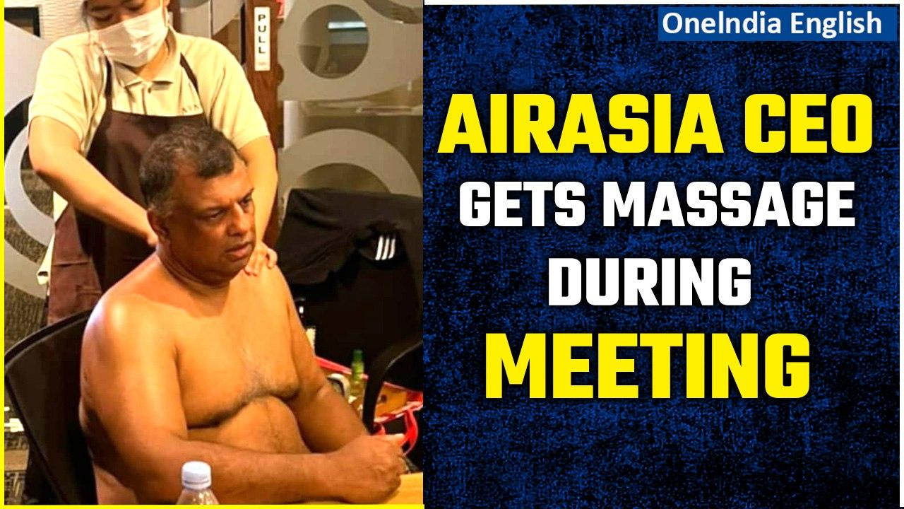 AirAsia CEO Tony Fernandes gets massage during meeting, draws heavy criticism | Oneindia News