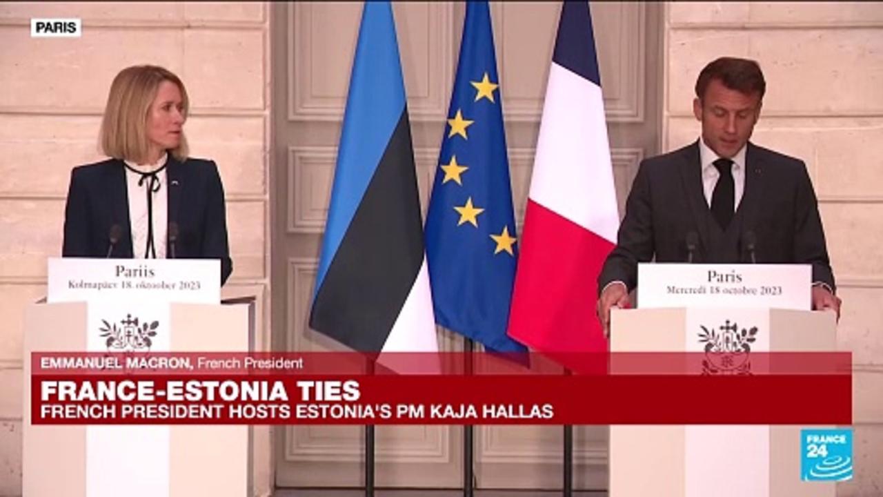 French President Emmanuel Macron's joint presser with Estonian PM Kaja Kallas