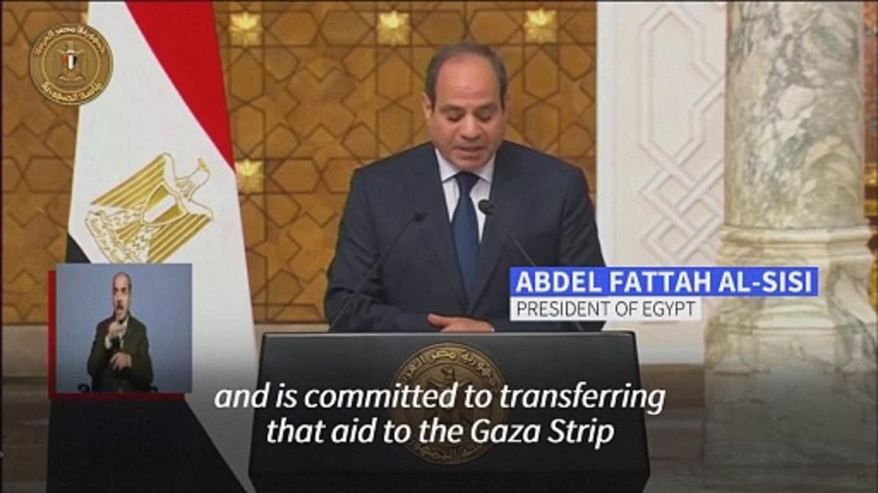 Egypt 'did not close' Gaza crossing to aid, Sisi says