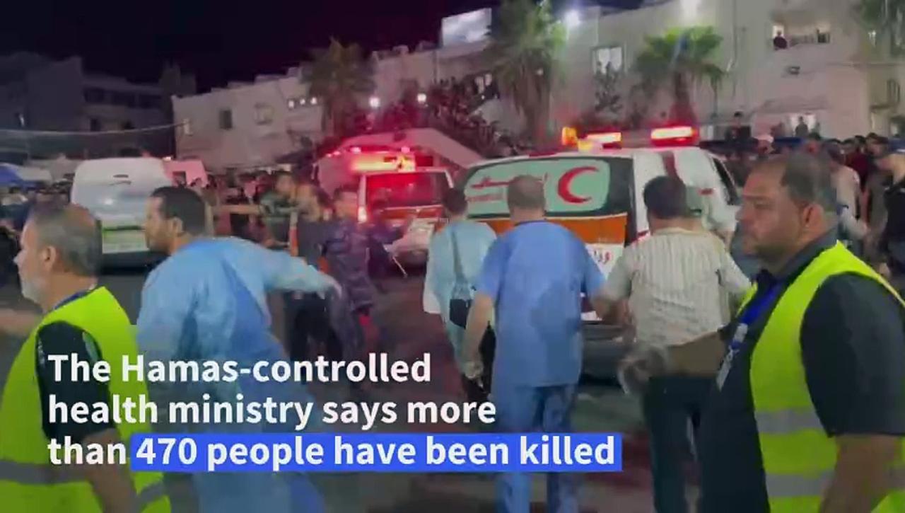 Hundreds killed after strike on Gaza hospital