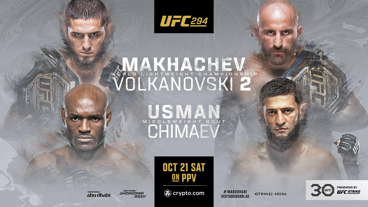 UFC 294: Makhachev vs Volkanovski 2 |  EARLY START  - 2pm/11am ETPT | October 21, 2023