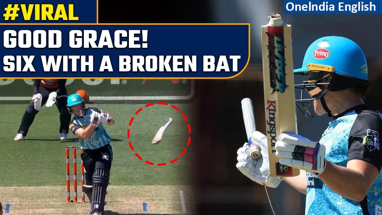 England Star Grace Harris Smashes Six with Broken Bat in WBBL, Goes Viral | Oneindia News